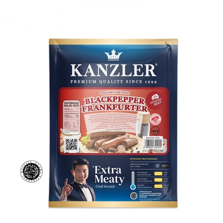 

BEEF BLACK PEPPER FRANKFURTER KANZLER 300GR SOSIS SAPI LADA HITAM