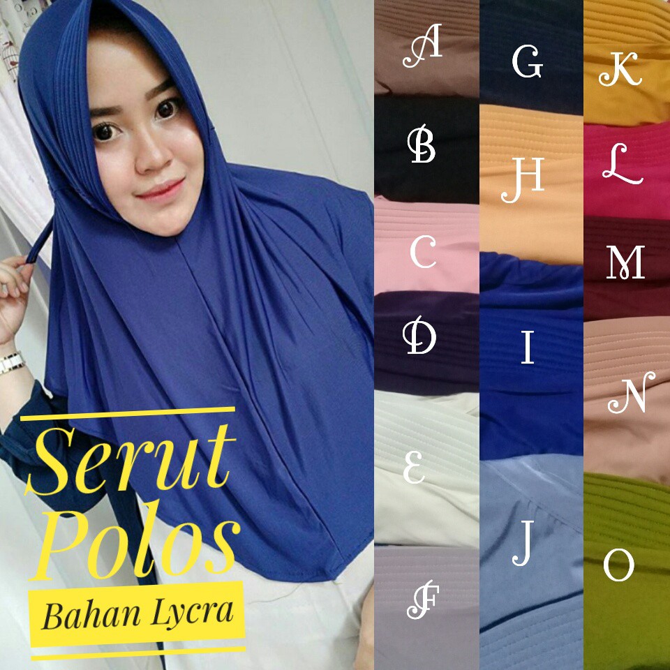 Serut Jokowi JERSEY/Serpol Jersey/Jilbab Serut Polos MURAH