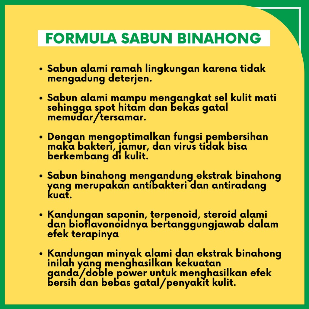 SABUN BINAHONG HERBAL SOAP untuk Gatal Kulit dan Jerawat