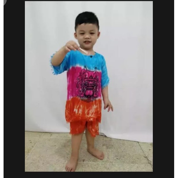 Stelan anak2 Batik Gambar barong Pelangi