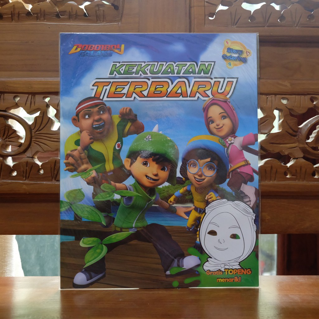 BOBOIBOY STORY COLORING - Buku Aktivitas Anak Mewarnai Kekuatan Super Boboiboy Galaxy Geratis Topeng