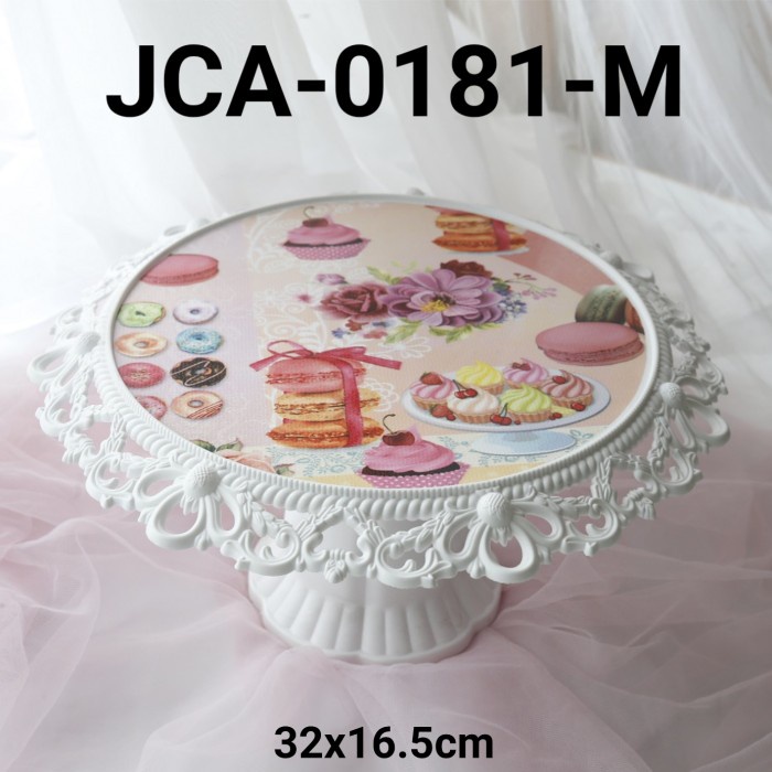 

JCA-0181-M CAKE STAND CUPCAKE STAND PLASTIK LIS UKIRAN TEMPAT BUAH TERBARU