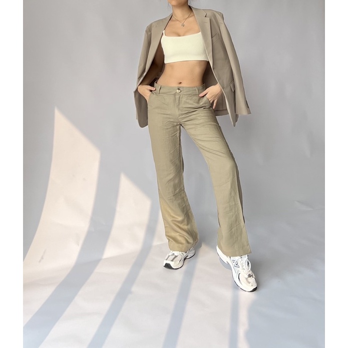 HerPalais Low Waisted Linen Pants