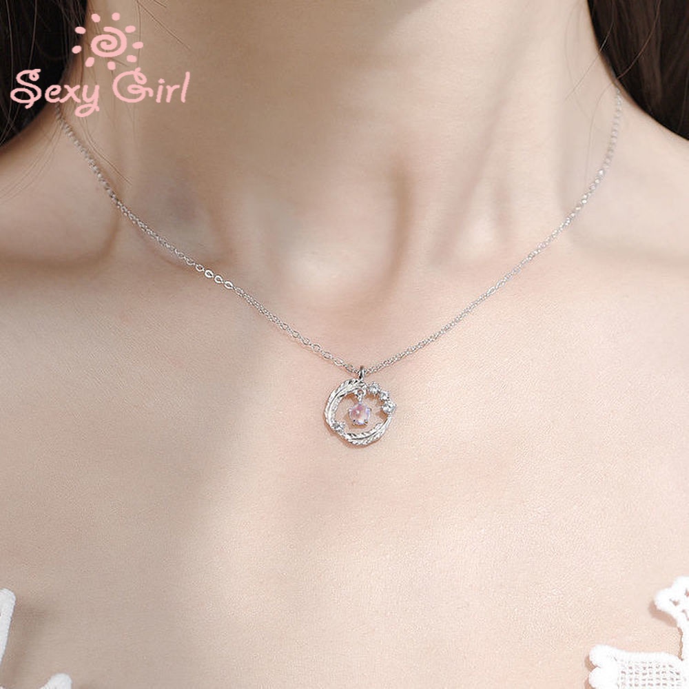 Korean Feather Diamond Necklace Pendant Girls Exquisite Ins Trend Sweet Zircon Simple Necklace Clavicle Chain Women Fashion Jewelry Accessories Gift