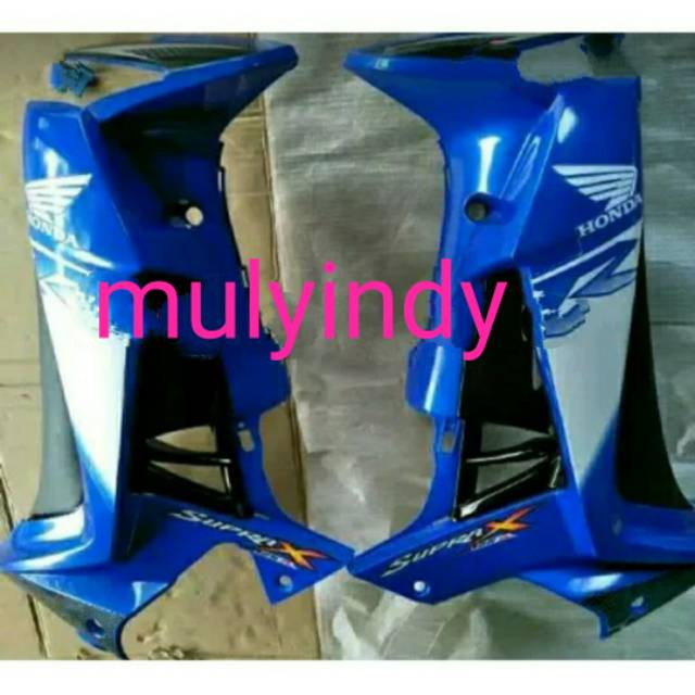 cover body depan sayap supra x 125 betmen 2007 2008 biru merah hitam