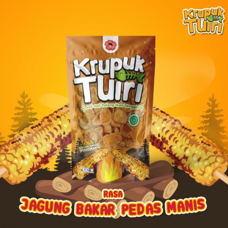 &quot;Kerupuk Kalsium&quot; Tulang Ikan Tenggiri / Rasa Jagung Bakar Pedas Manis / Krupuk Tuiri 70g