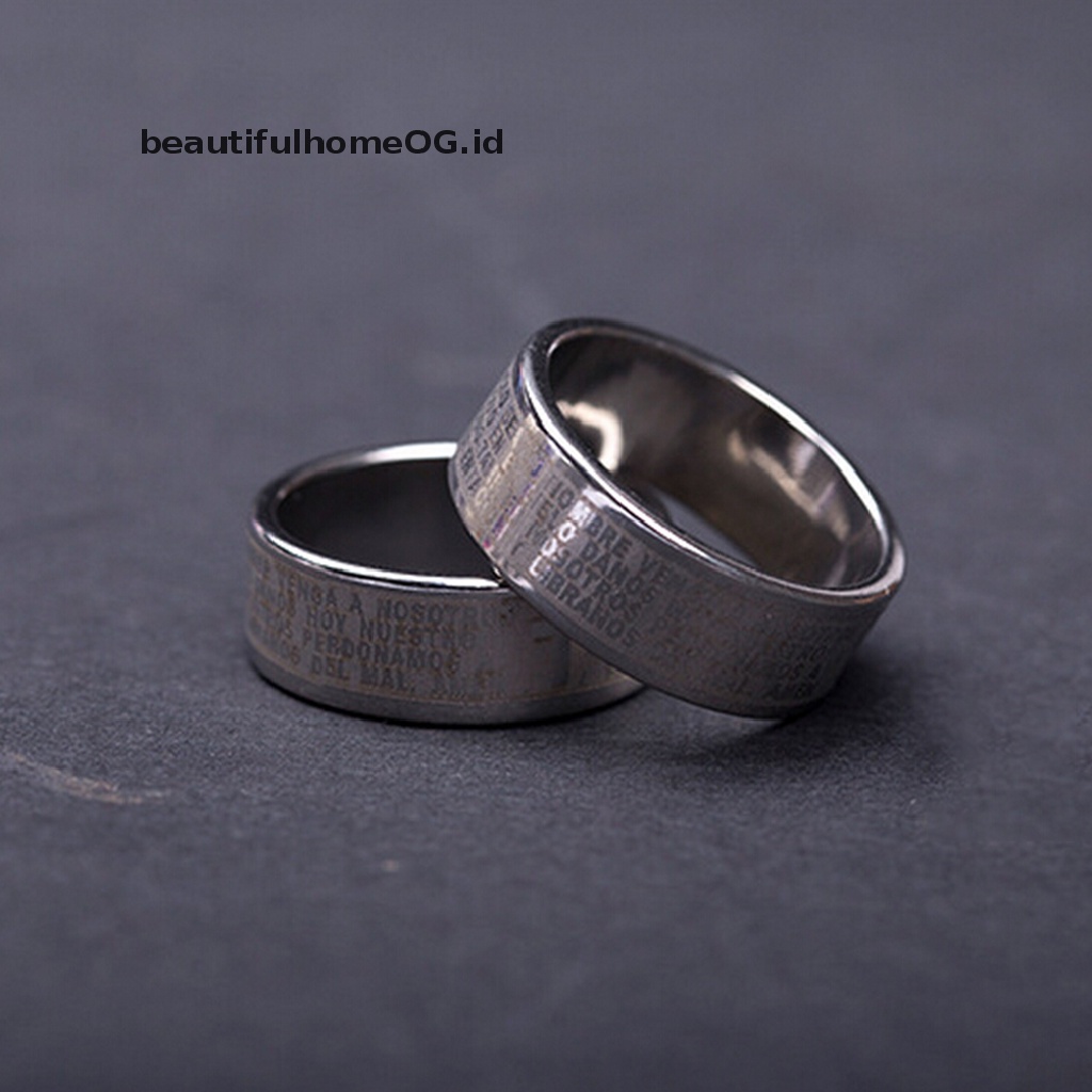 1pc Cincin Bahan Titanium Steel Desain Salib Untuk Pria / Wanita