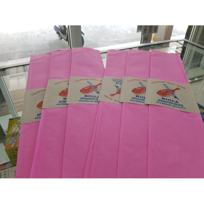 

Unik KERTAS KREP BIOLA WARNA PINK MUDA / KERTAS CREPE terbaik