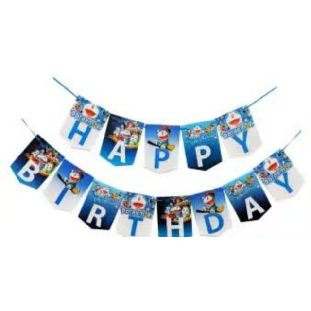 Banner Happy Birthday Karaker Doraemon