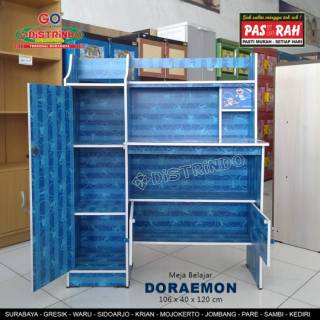 Meja Belajar Gambar Doraemon Dengan Lemari Samping dan 2bh Meja Belajar Gambar Doraemon Dengan Lemari Samping dan 2bh