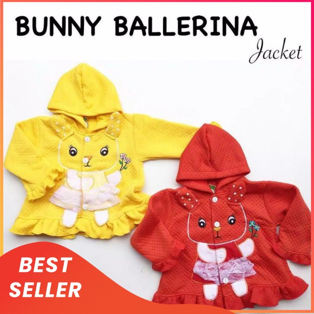 JAKET ANAK BAYI PEREMPUAN PERGI JALAN LUCU 0-3 TAHUN BUNNY BALLERINA / JAKET ANAK LUCU / MANTEL KARAKTER LUCU / JAKET HOODIE ANAK BAYI CEWEK