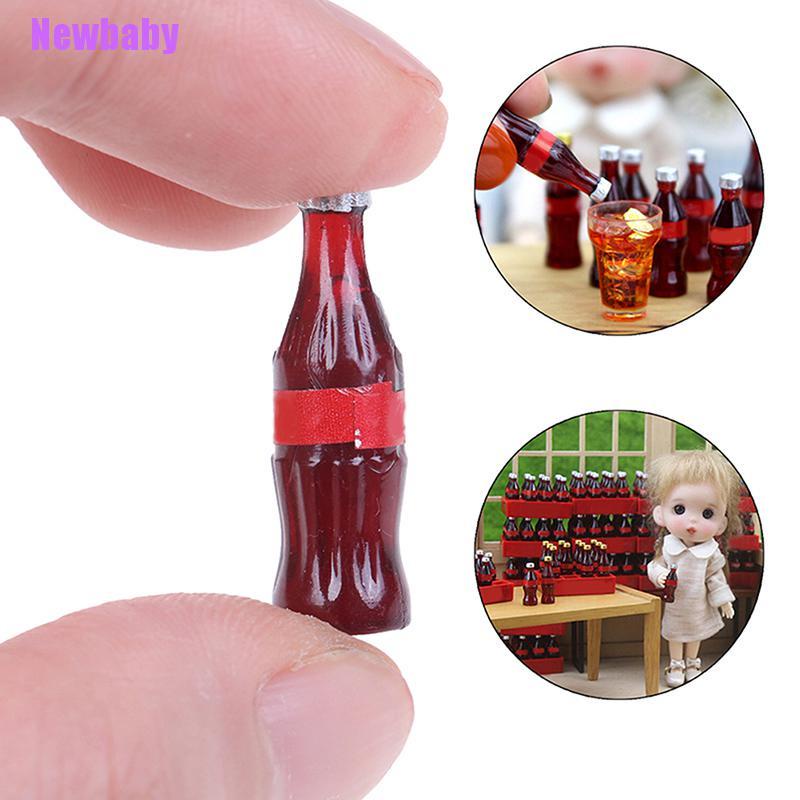 (Newbaby) Miniatur Botol cola Mini Skala 1: 12 Untuk Aksesoris Rumah Boneka