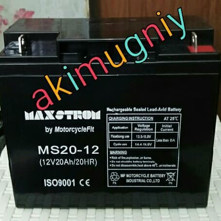 Aki Baterai Kering Vrla Mf 20Ah 12V Sepeda Listrik Ups Genset Gs Yuasa
