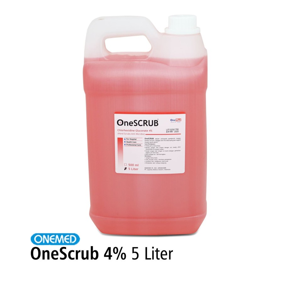 One Scrub OneMed 4% Hand Scrubs refill galon 5Liter/5000ml/cc