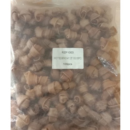Knotted Bone NATURAL Tulang-tulangan Gigitan Anjing 100pcs Rzp 1003
