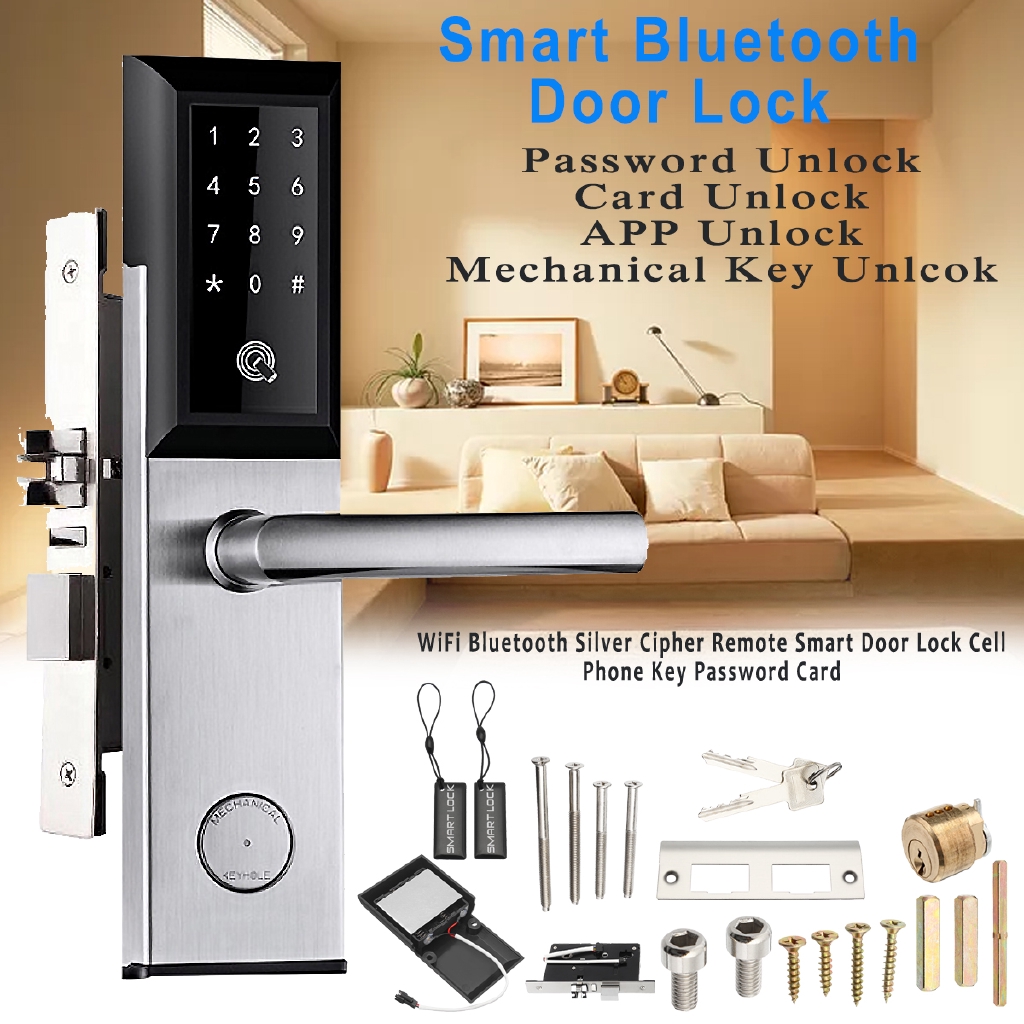 Bluetooth Digital Wifi Remote Smart Door Lock Cell Phone App Key