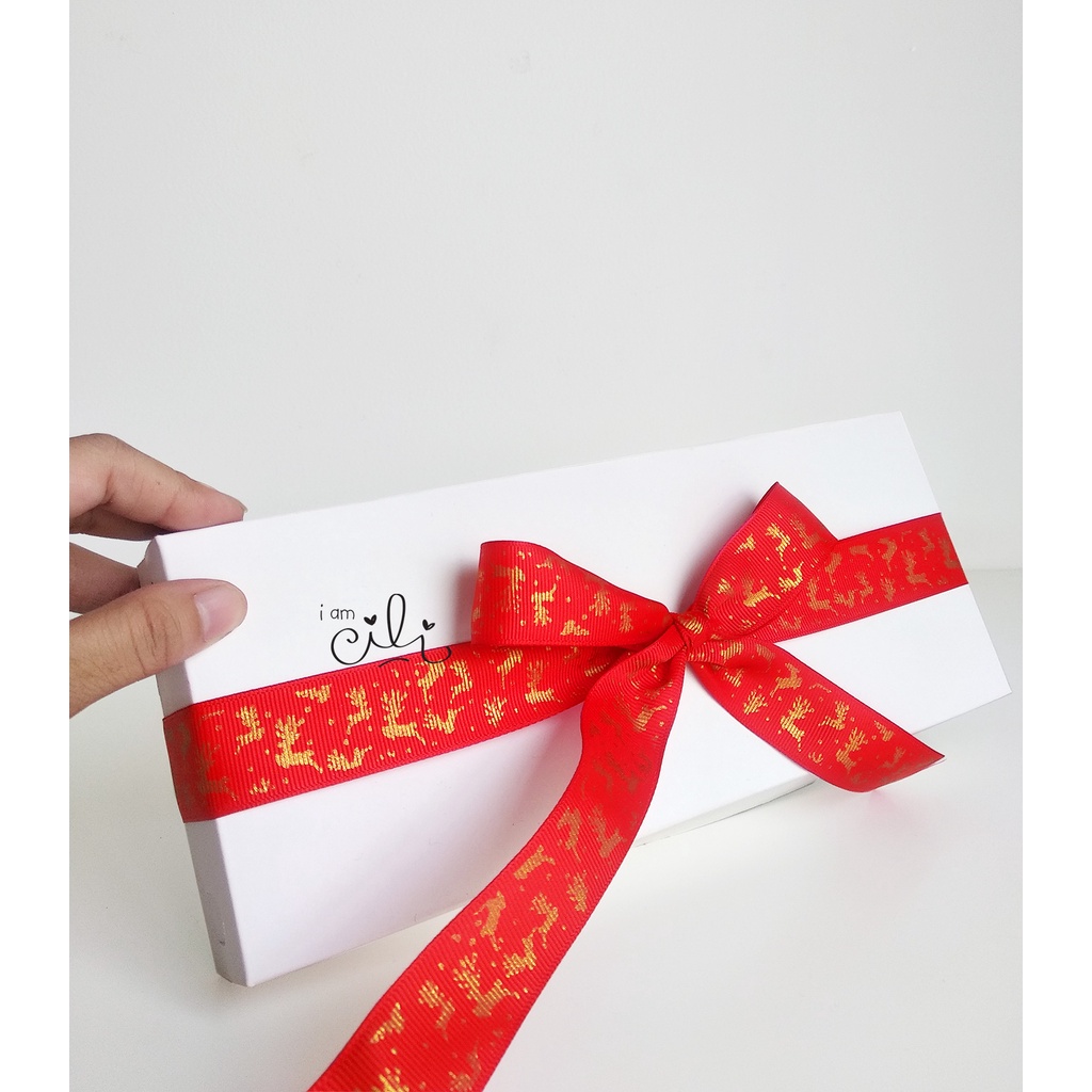 

(PTG-XMAS02-MERAH) Pita GROSS GRAIN natal DEER / RUSA (1 inch / 2.5cm)