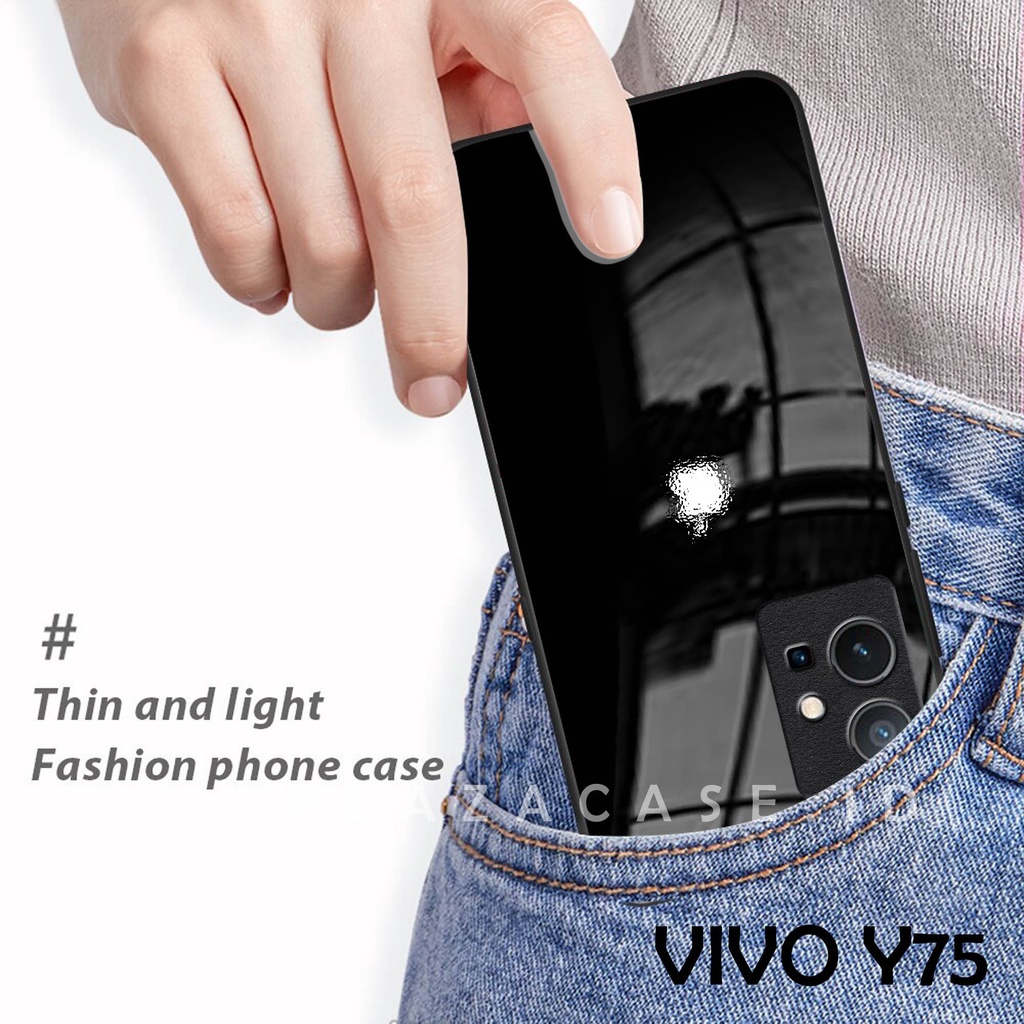 Softcase Glass Kaca LOGO IPHONE [K08] Vivo Y75 Terbaru Casing Handphone-Pelindung Handphone