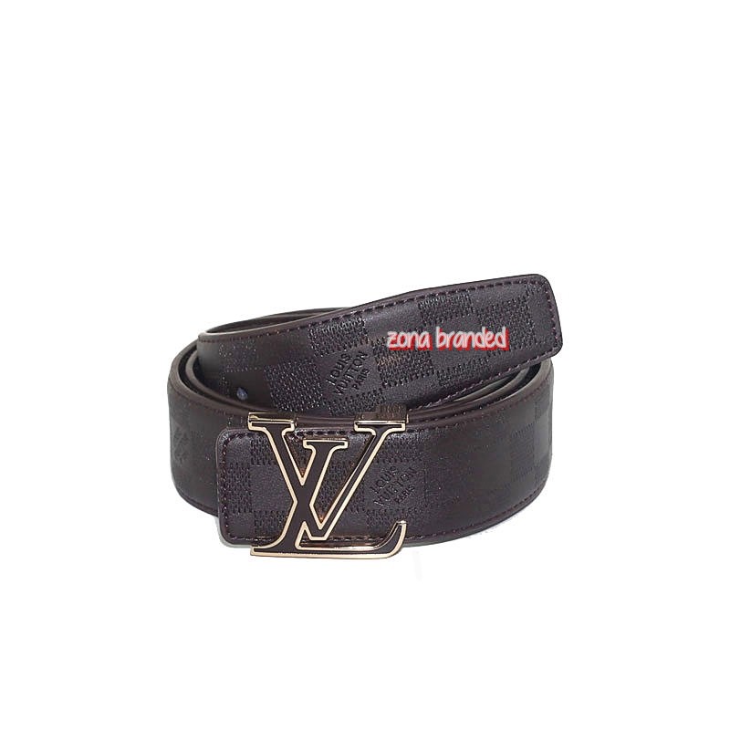 Ikat pinggang / gesper fashion pria import louis vuitton lv 142 brown