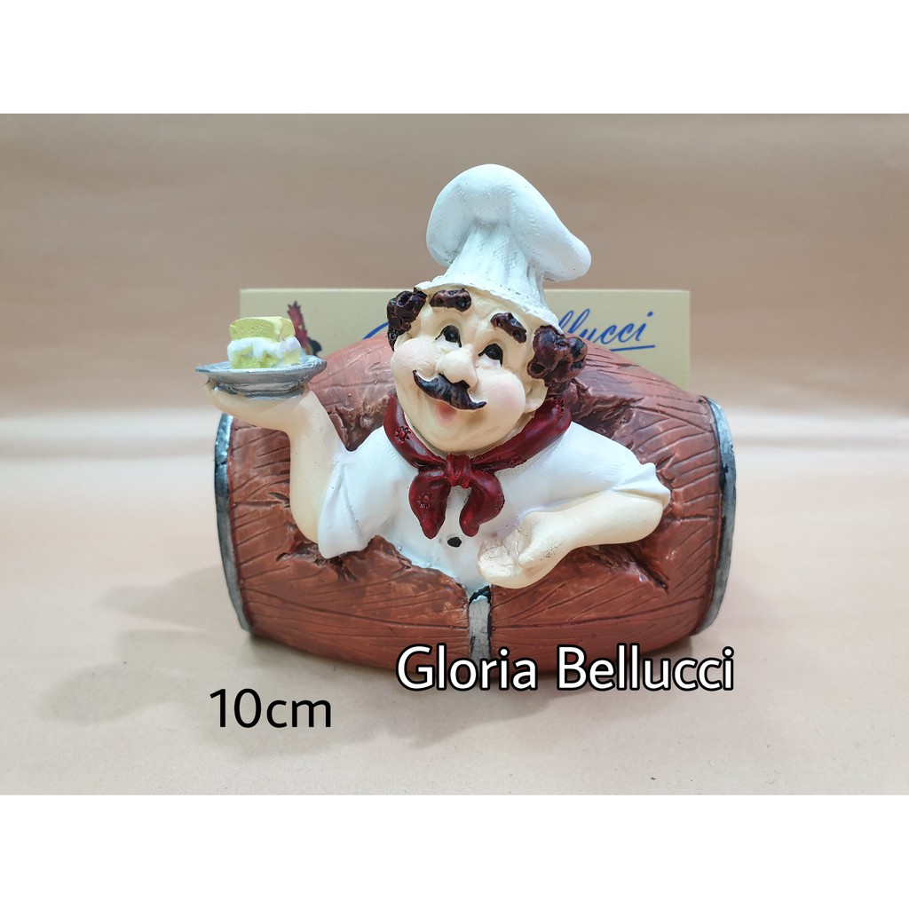 

patung pajangan koki card holder tong cake tempat kartu nama chef