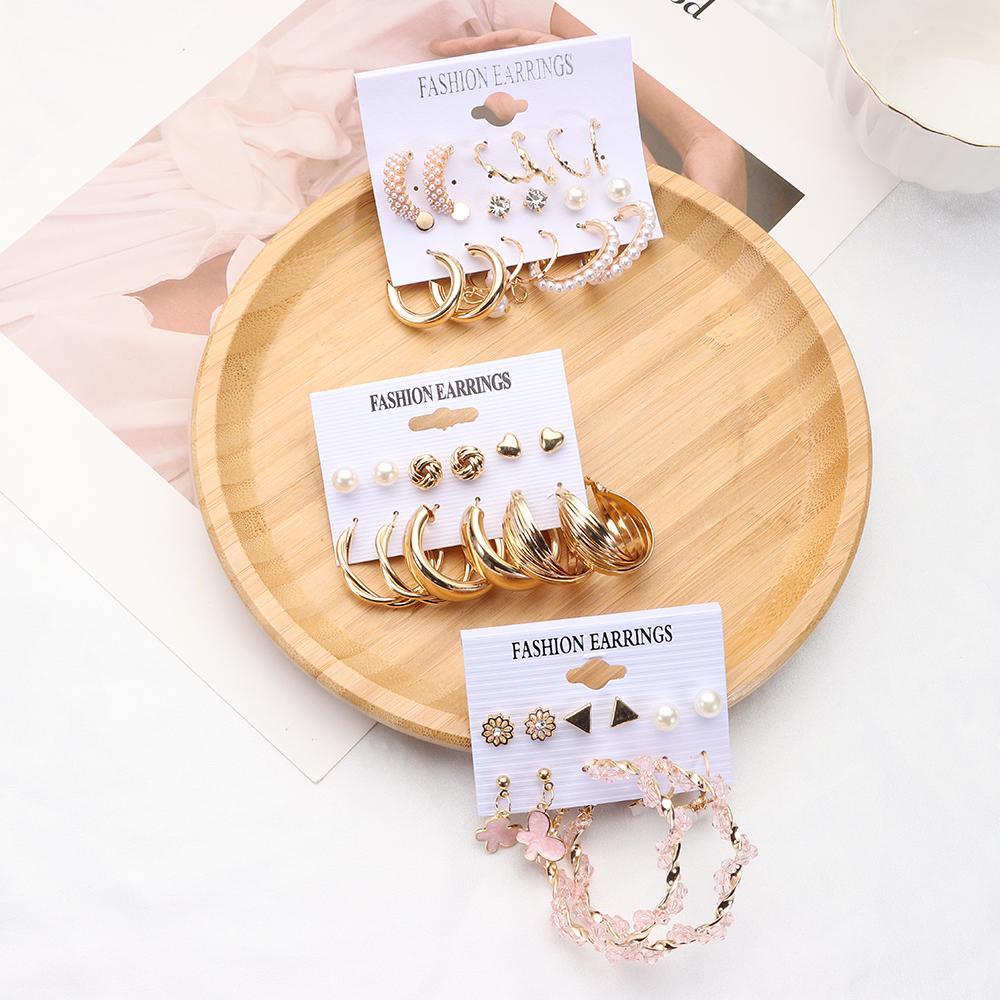 Lily Set Anting Kupu-Kupu Elegan Bohemian Ins Style Vintage Jewelry