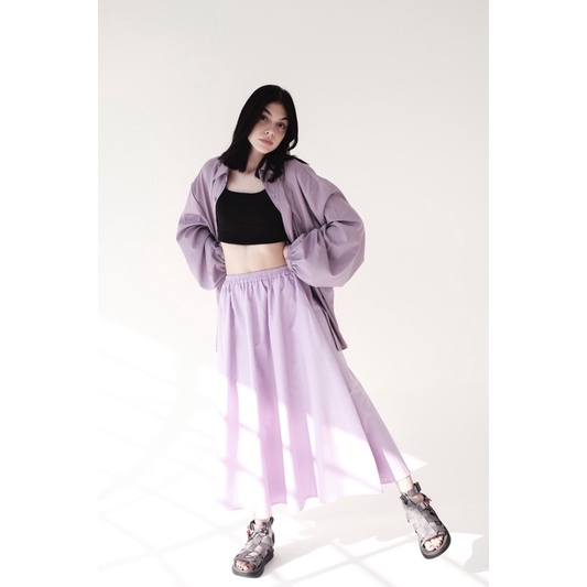 Basic Skirt Geniee rok polos A Line, Bahan Katun, Max BB 70 Kg
