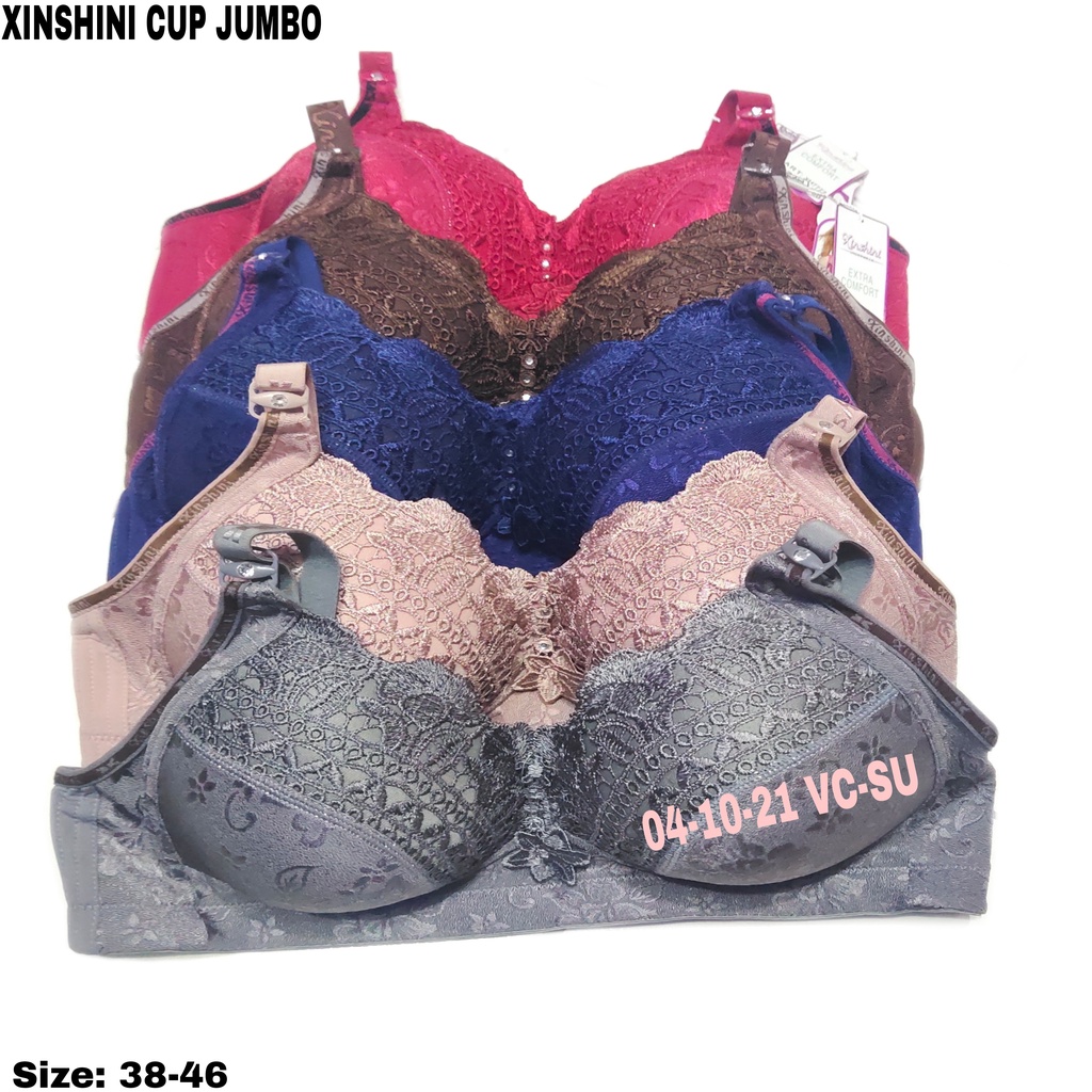 BRA/BH XINSHINI Cup D Jumbo/Bra Jumbo Tampa Kawat Busa Tipis/Bra Jumbo 38-46