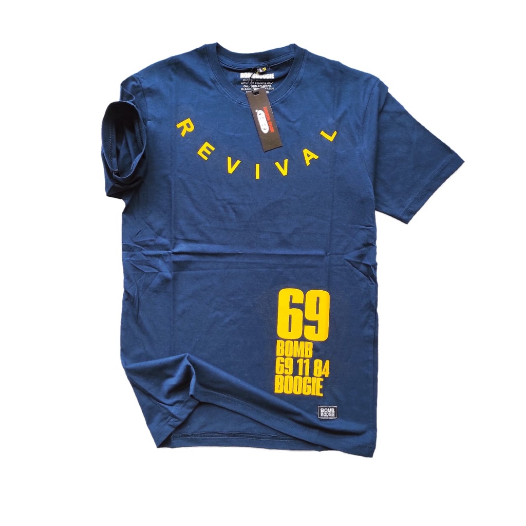 Kaos Pria Lengan Pendek Kaos Distro Baju Kaos Bombogie Original Size L dan XL-22