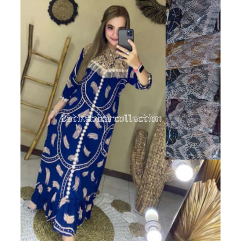 [BISA COD] Terlaris Daster Arab Zia Motif Terbaru || Longdres Renda Pakaian Bhusui