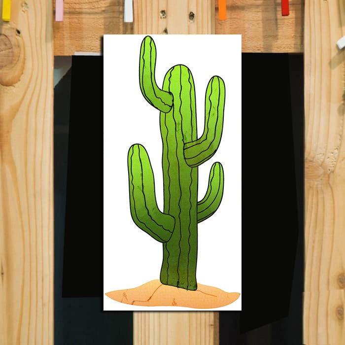 hiasan dinding pajangan kaktus AS3