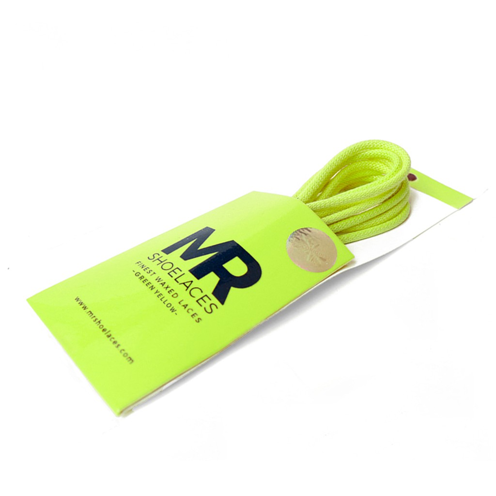 MR Shoelaces RD46 Green Yellow Tali Sepatu Lilin 2-3mm Bulat Round 50cm 60cm 70cm 80cm 90cm 100cm 120cm 150cm (Waxed Laces) - Premium Shoelace