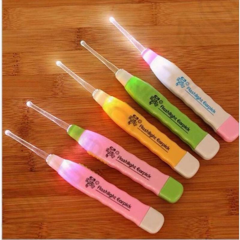 Korek Kuping Senter LED Nyala Earpick Flash Light Lampu Anak Souvenir / Earpick Led
