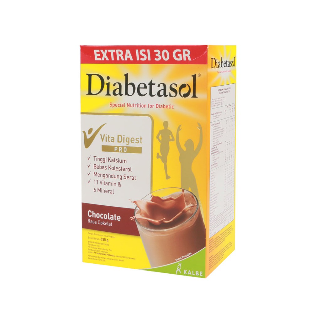 Diabetasol Rasa Coklat 600 gr - Susu Bubuk Nutrisi untuk penderita diabetes