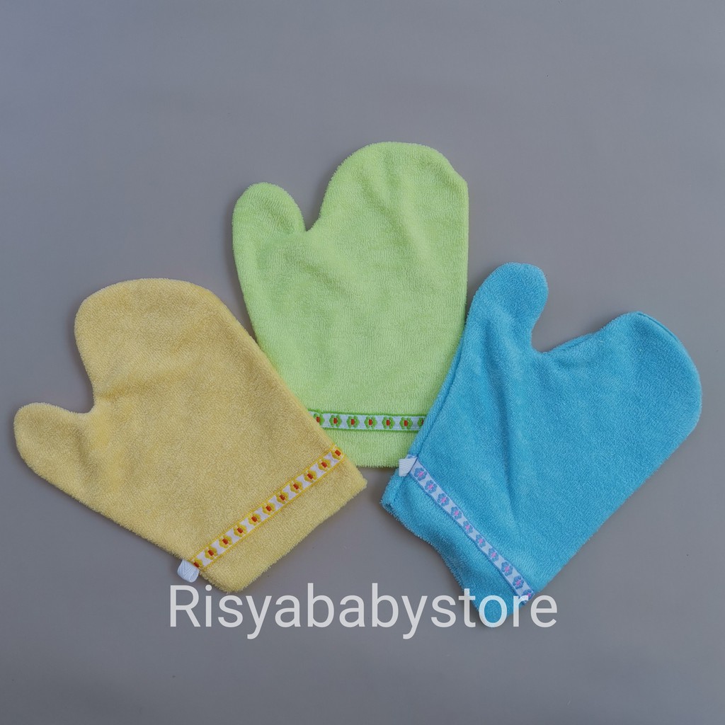 3 pcs waslap jari bayi baru lahir / waslap mandi bayi