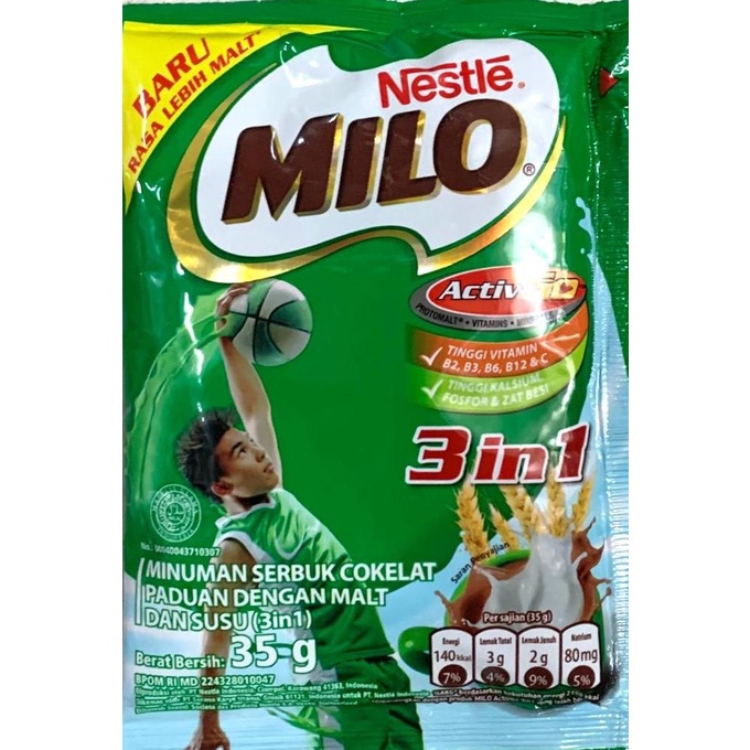 

Milo 3 in 1 - 35 gr (1 renceng isi 10 sachet)