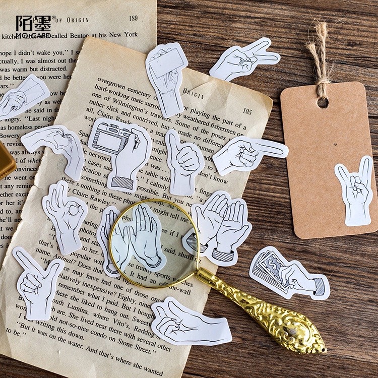 45 pcs Stickers HANDS Deco Diary DIY ScrapBook Planner Bujo  Journal-stiker lucu murah aesthetic