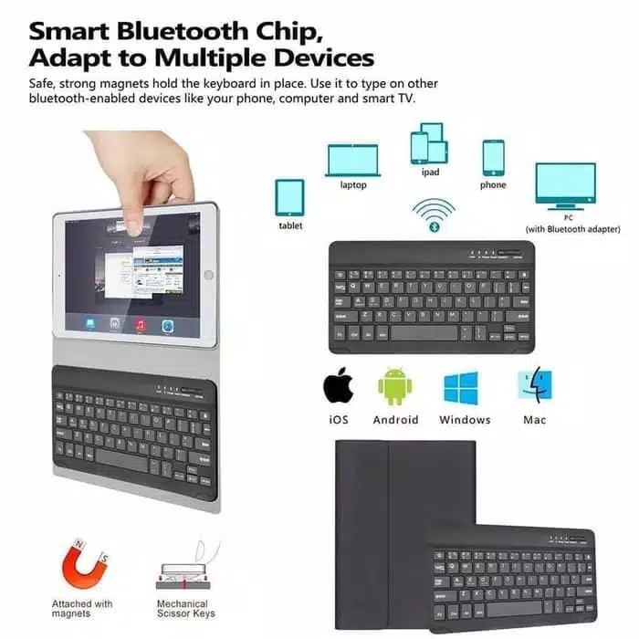 Flip Cover Bluetooth Keyboard Magnetic Samsung Tab A 8 2019 295 290 200 205 Spen Case