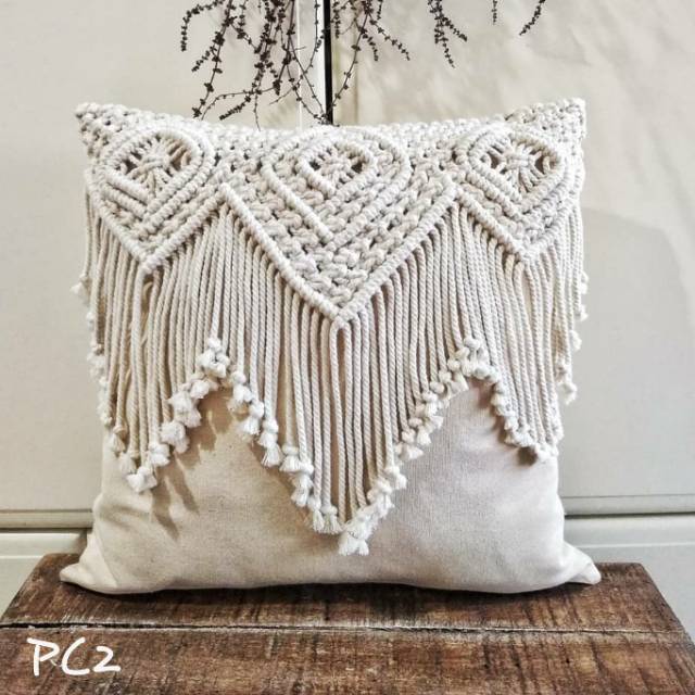 Sarung bantal macrame rajut pillow cover cussion