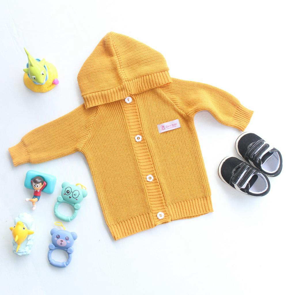 Sakhi Baby Jaket Sweater Hoodie Rajut Anak Laki Laki Perempuan Umur 1 Sampai 2 Tahun