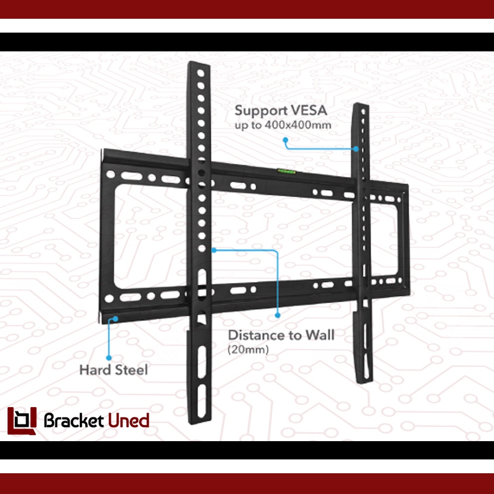 Bracket Braket Breket TV LED LCD Plasma 23 - 55 Inch Adjustable 22 - 55 Inch Slim Fixed Waterpass