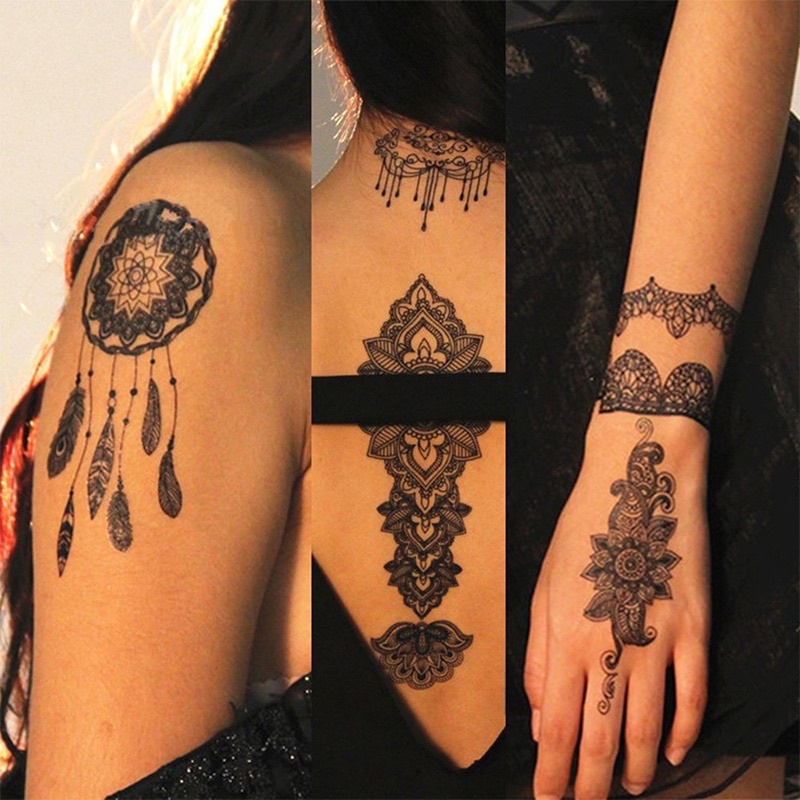 HENNA INSTAN Merah maroom / Hitam /HENA TATTO PENGANTIN 1 pcs 1 tangan