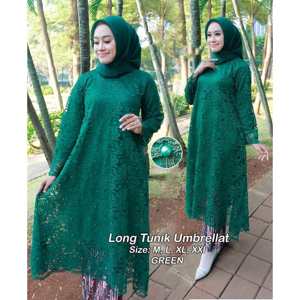 Terbaruuu... SET TUNIK BRUKAT UMBRELLA MUTIARA - KEBAYA BRUKAT - KEBAYA MODERN - TUNIK PAYUNG