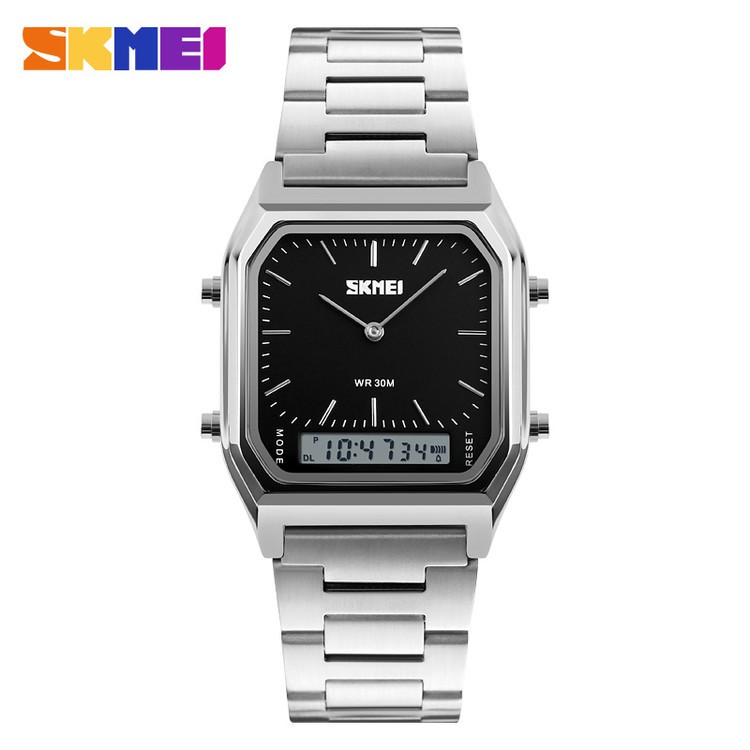 SKMEI 1220 Jam Tangan Pria Wanita Digital Analog Tali Stainless WATCHKITE WKOS