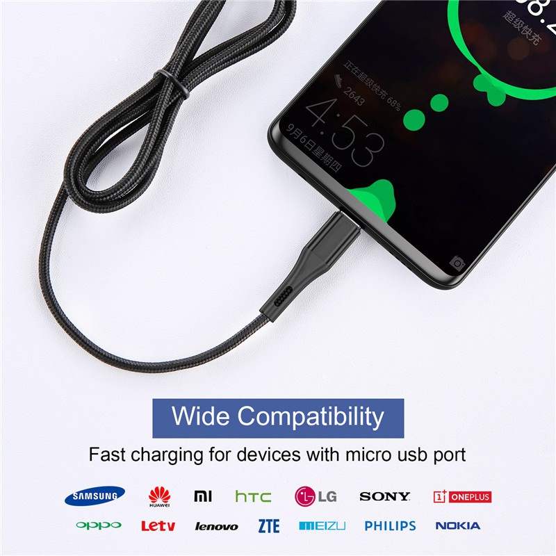 Vaorlo Kabel Data / Charger Micro Usb / Type C 8pin 3A Fast Charging Untuk Smartphone