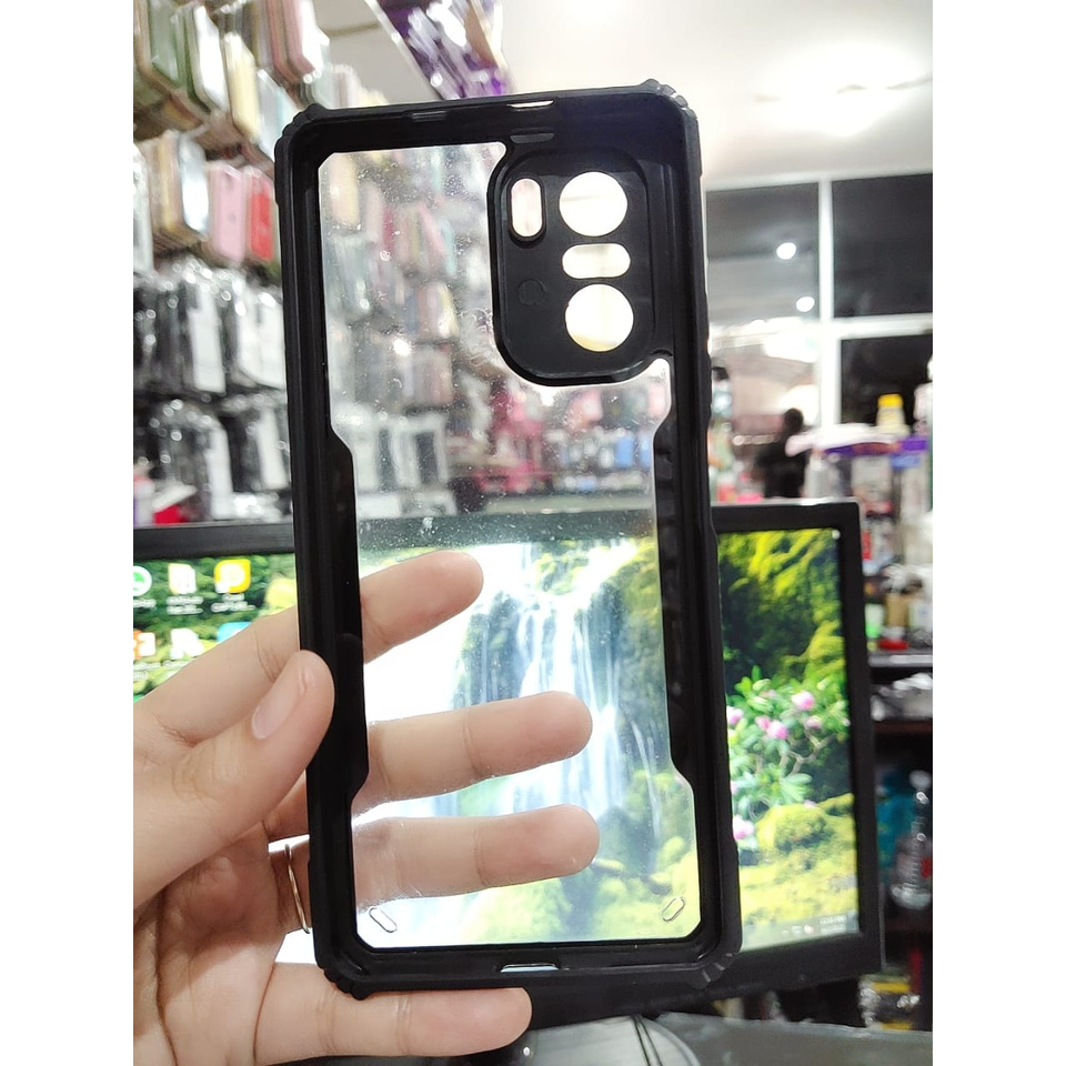 Anti Shocking Xiaomi Poco F3 6.67 Inchi Hardcase Fusion List Hitam Acrylic Case