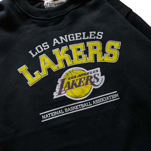 Jaket Sweater Crewneck LAKERS LA LOGO – Black Edition Fashion Trendy Casual Pria Good Brand Quality