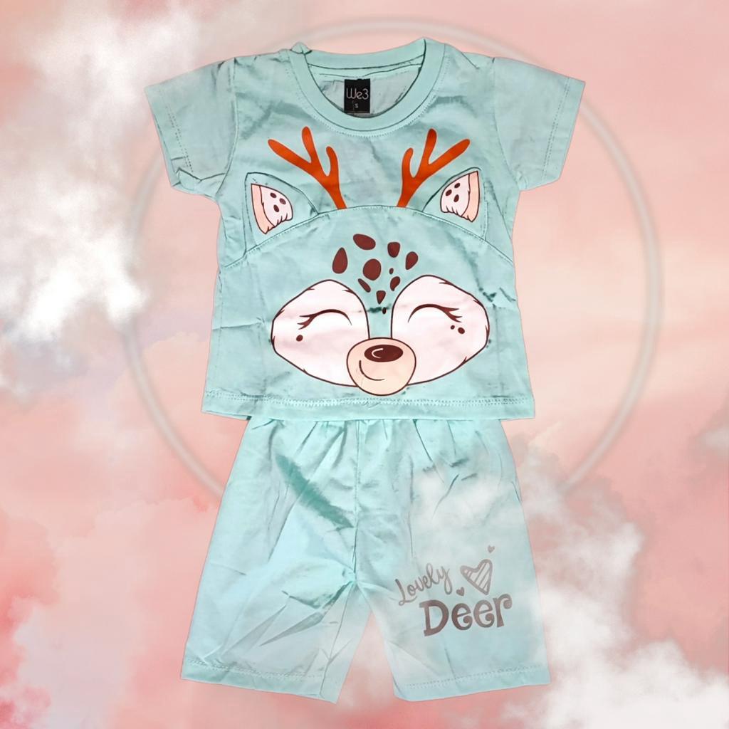 SETELAN ANAK CEWEK / PAKAIAN ANAK PEREMPUAN We3 Motif Rusa