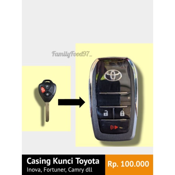 Casing Kunci Lipat Mobil Toyota 3 Tombol