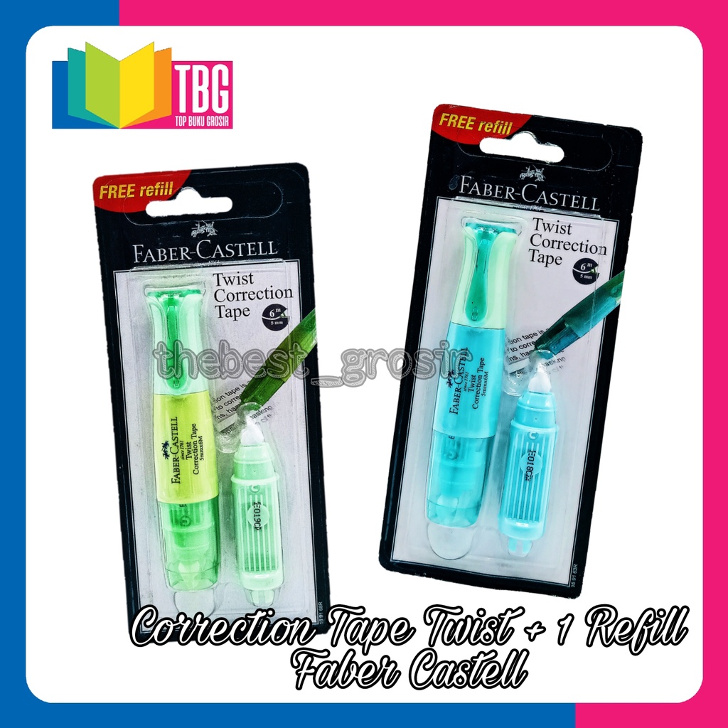 

CORRECTION TAPE TWIST +1 REFILL FABER CASTEL/ PENGHAPUS BOLPEN/ TIP X KERTAS/ TIPE X PITA/ TIP EX