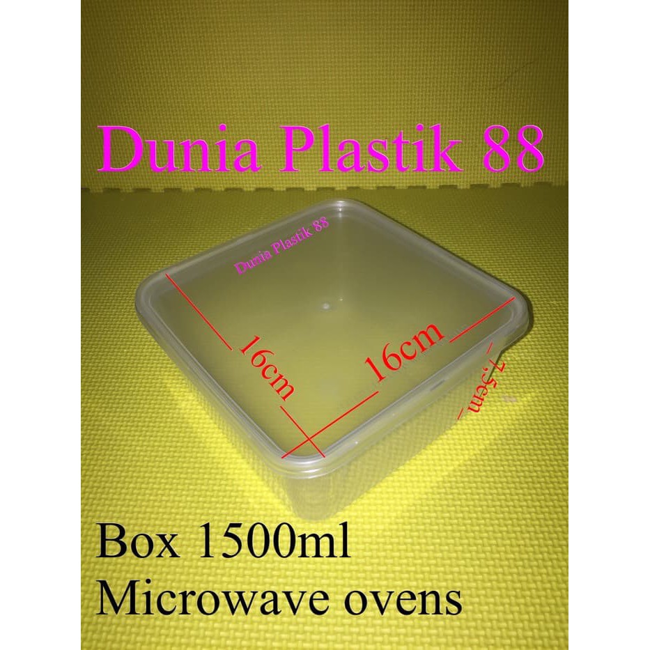 HARGA PC 1500ML kotak tempat box wadah plastik makan nasi food packing DP